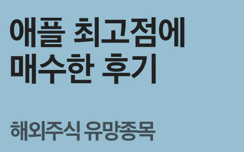 [주간 글로벌 유망주] 애플 최고점에 매수한 후기